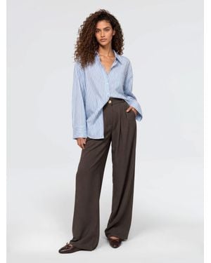 Monlicia Elara High Waist Pleated Trousers - White