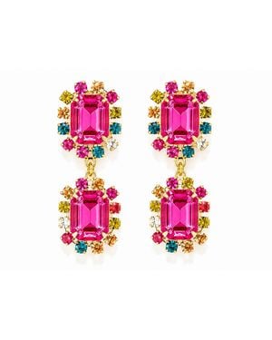 The Pink Reef Twin Gem Earring - Pink