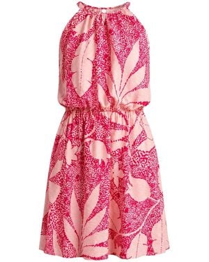 Oh!Zuza Neutrals Echo Viscose Short Halter Dress With Pockets - Pink