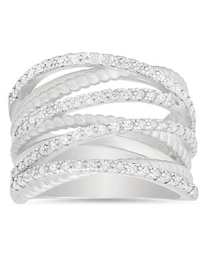 Kylie Harper Sterling Twisted Rope Highway Statement Ring - White