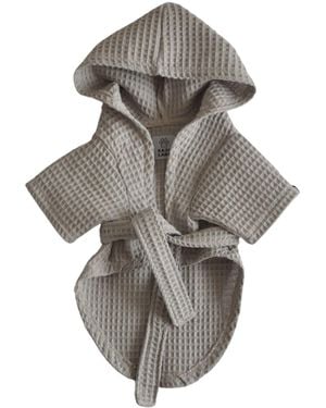 Kajuland Pacific Waffle-Textured Dog Bathrobe - Gray