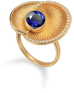 Augustine Jewels Kyanite And Diamond Shell Ring - Metallic