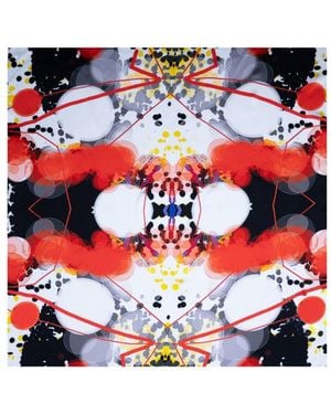 Lilia Munn Geometric Play Silk Scarf - Red