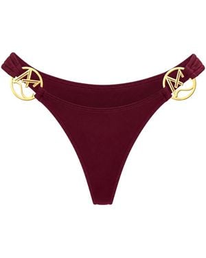 Maui X Lolita Classic Burgundy Thong Bikini Bottoms - Purple