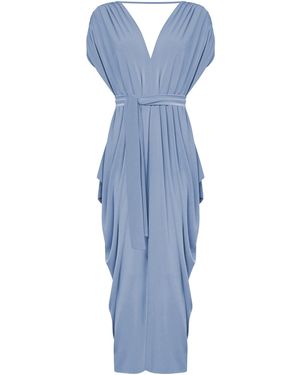 James Lakeland Draped Open-Back Midi Dress – Powder - Blue