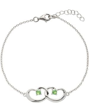 Belinda Jewelz Peridot Interlocked Hearts Bracelet - Metallic