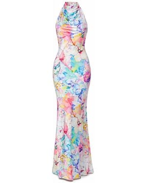 ROSERRY Capri Satin Maxi Dress - Blue