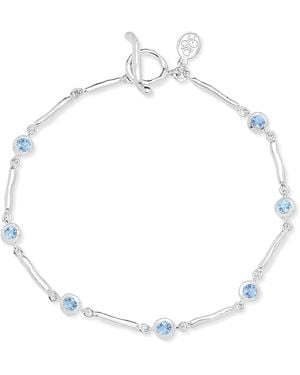 Dower & Hall Aquamarine Dewdrop Link Bracelet - Metallic