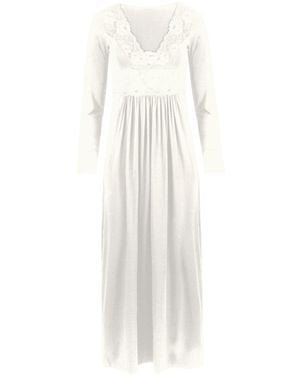 Oh!Zuza Long Nightdress With Lace Details - White