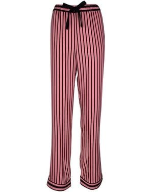 Pretty You London Boyfriend Fit Stripe Trousers - Red