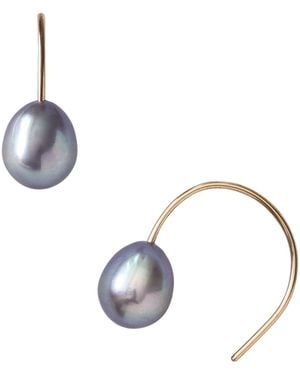 Bombyx House Pearl Hook Earrings - Metallic