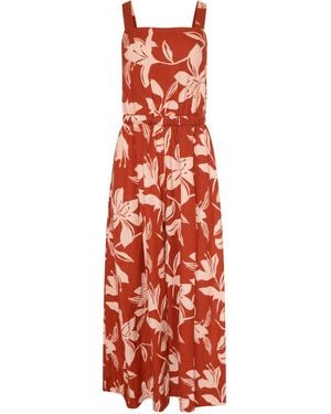 LAtelier London Luisa Linen Culotte Jumpsuit - Red