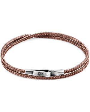 Anchor and Crew Copper Liverpool & Rope Bracelet - Brown