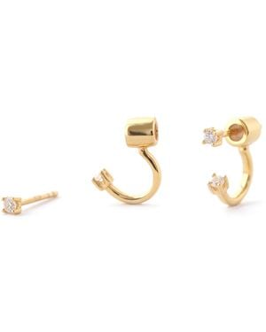 Kris Nations Petite Crystal Arc Earring Jackets - Metallic