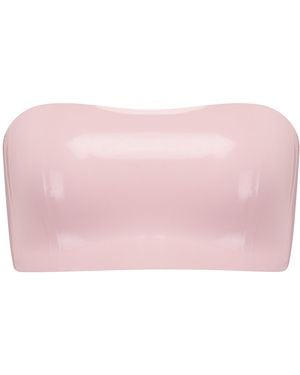 Elissa Poppy Latex Crop Top - Pink