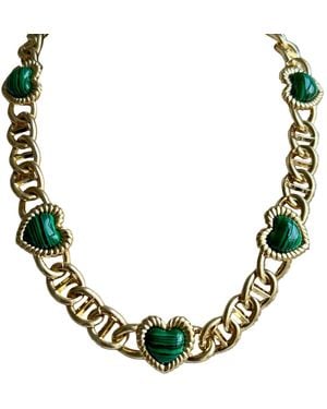 Laura Gray Sloan Heart Necklace Tiger's Eye - Metallic
