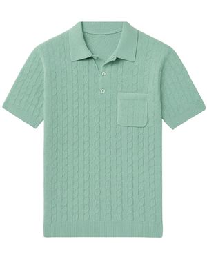 Live Kolibri Resort Wear Cashmere Feel Polo Shirt - Green