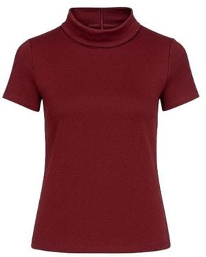 Conquista Short Sleeve Burgundy Top - Red