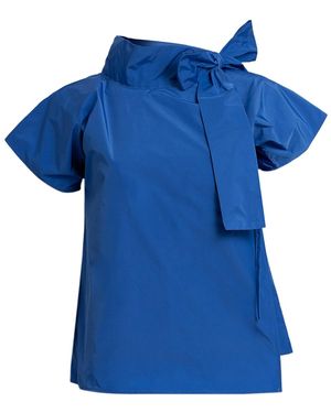 Bianca Popp Halves Blouse With Shoulder Ribbon - Blue