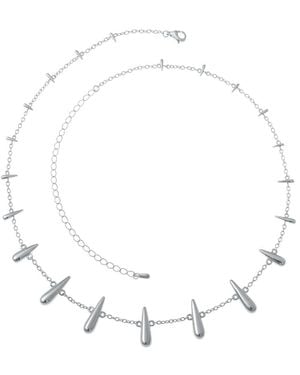 Lucy Quartermaine Sterling Long Shard Station Necklace - White