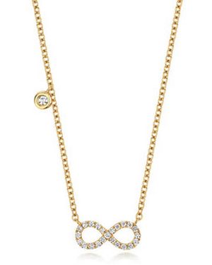 Cervin Blanc Diamond Infinity Necklace - Metallic