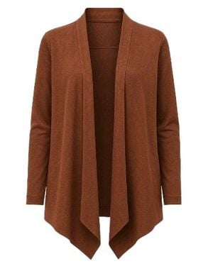 Conquista Open Front Cardigan By Fashion - Brown