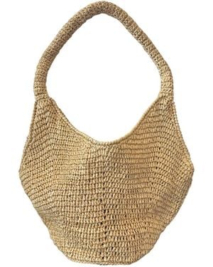 PAIGE Neutrals Handwoven Raffia Tote Handbag - Brown