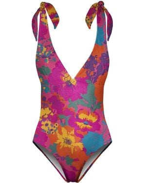 Aloha From Deer Sunset Garden One Piece Swimsuit - Pink