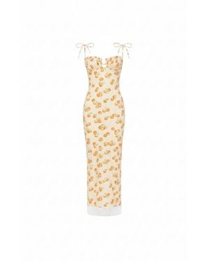 Montce Cherry Sherbet Petal Long Slip Dress - Metallic