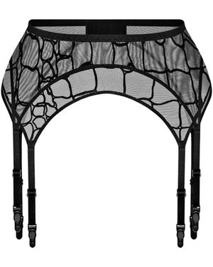 Zhilyova Alligator Garter Belt - Black
