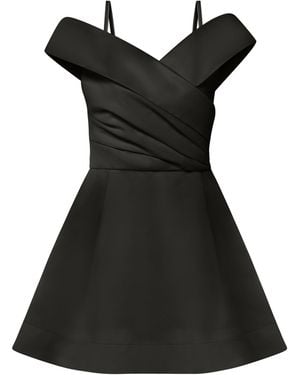 Tia Dorraine Easy To Love Flared Satin Mini Dress - Black