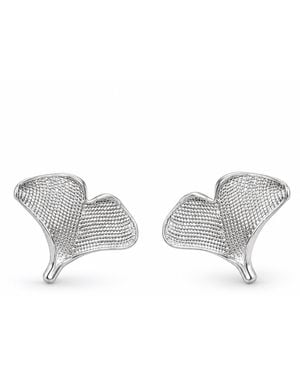 Yieon Ginkgo Fine Filigree Stud Earrings - Grey