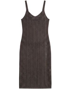 Brodie Cashmere Open Stitch Dress - Brown