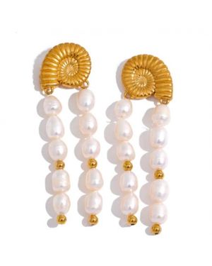 Decolet the label Neutrals Shell Earrings - White