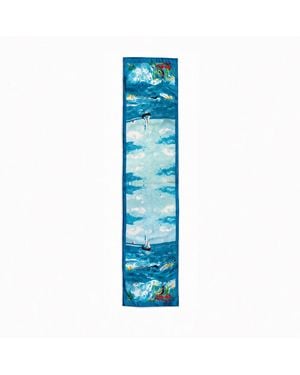 Nuvv Collection Ocean Art Silk Scarf - Blue