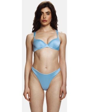 Ekcentrik Crush Satin Bra - Blue