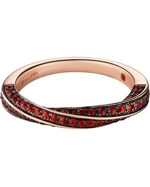 Artisan Rose 14K Rose Garnet Twist Band Ring - Brown
