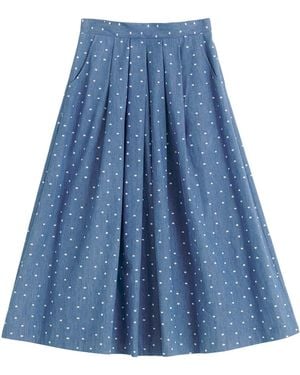 Louche Pasadena Flower Dot Midaxi Skirt - Blue