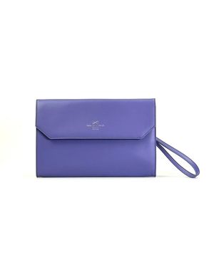 Daniel Chong Leather Envelope Purse - Blue