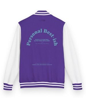 Anchor and Crew Personal Best-Ish Swimming Club League Cotton Varsity Letterman Jacket - Purple