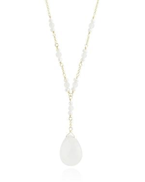 MOUNIR LONDON Moonstone Drop Necklace - White