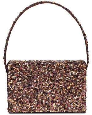 Simitri Cocoa Glimmer Box Clutch - Brown