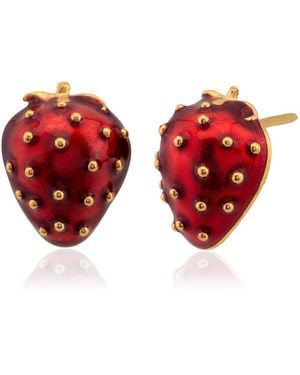 Milou Jewelry Strawberry Earrings - Red