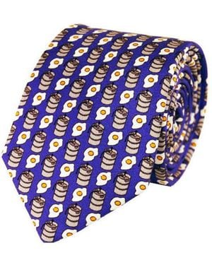 Lazyjack Press Kegs & Eggs Tie - Blue