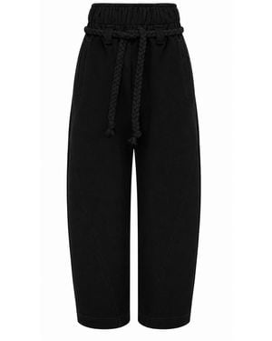 Mandragora Relaxed Cotton Joggers Sento - Black