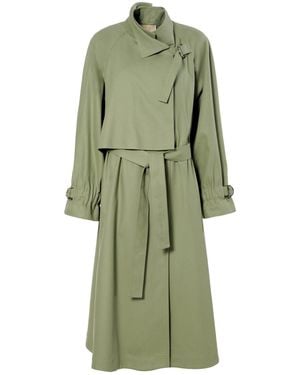 AGGI by HALEWSKI Rosemary Sage Trench Coat - Green