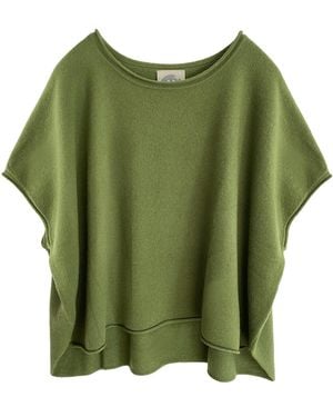 Zenzee Cashmere Capelet Top - Green