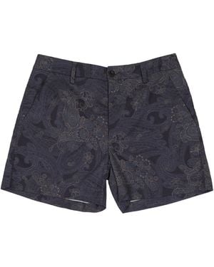 lords of harlech Freda Paisley Explosion Tailored Short - Blue