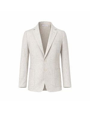 Haris Cotton Linen Blazer - White