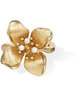 Retro Chic Blossom Ring - Metallic